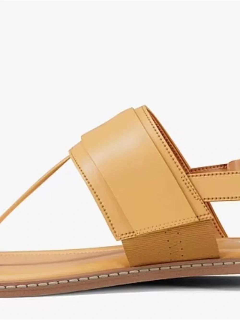 Michael Kors Carmen Thong Sandals Honeywheat Gold MK Emblem Size 8 New In Box